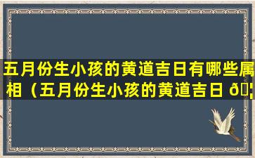 五月份生小孩的黄道吉日有哪些属相（五月份生小孩的黄道吉日 🦟 有哪些属相呢）